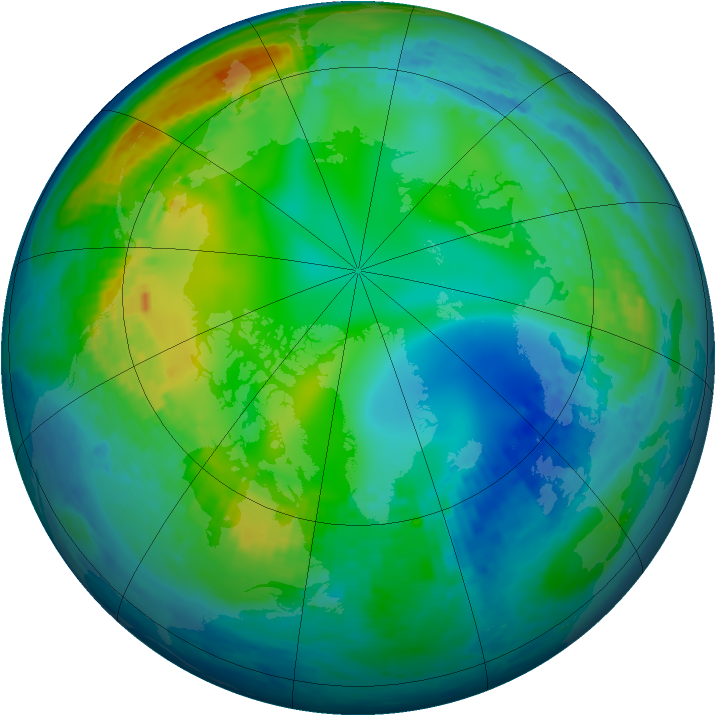 Arctic ozone map for 16 November 2001